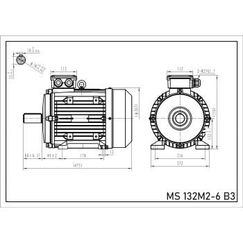 Silnik elektryczny 5,5kW 900 obr/min. 132 B3